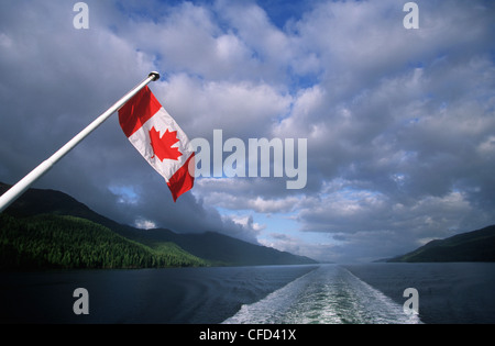 strengen Blick von der Fähre "Queen of the North", Central Coast entlang der Inside Passage, British Columbia, Kanada. Stockfoto