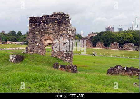 Archäologische Stätte Ruinen von Mittelamerika, Panama City, Panama, Panama Viejo, UNESCO-Weltkulturerbe Stockfoto