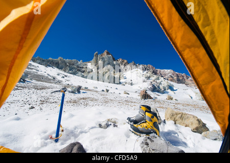 White Rocks Campingplatz, Piedras Blancas, Aconcagua, Aconcagua Provincial Park, Anden, Argentinien Stockfoto