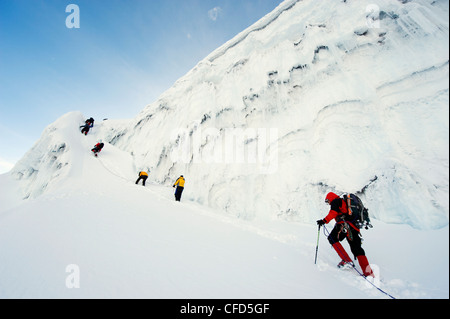 protzen auf dem Gletscher des Volcan Cotopaxi, 5897 m der höchste aktive Vulkan der Welt, Ecuador, Südamerika Stockfoto