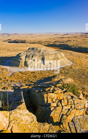 Killdeer Badlands, Ostblock, Grasslands National Park, Saskatchewan, Kanada Stockfoto