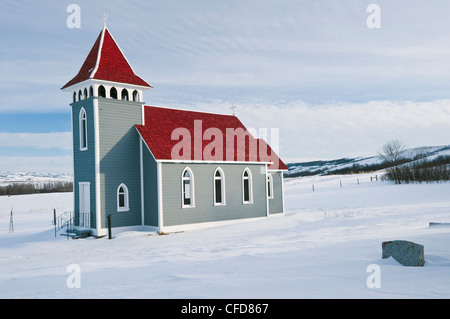 St.-Nikolaus-Kirche in das Qu'Appelle Tal, Saskatchewan, Kanada Stockfoto