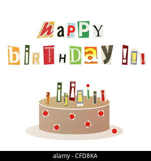 Cartoon Geburtstagskuchen Stockfoto
