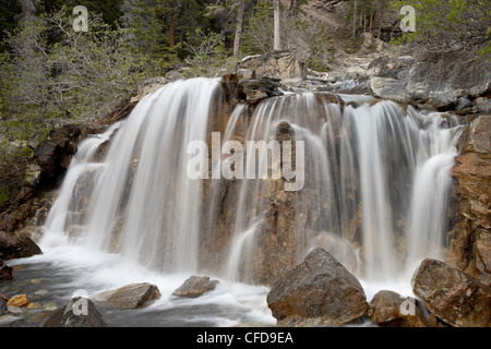 Tangle Falls, Jasper National Park, UNESCO-Weltkulturerbe, Rocky Mountains, Alberta, Kanada, Stockfoto