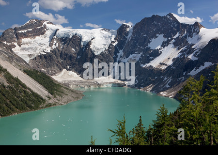 See der hängende Gletscher, Purcell Mountains, British Columbia, Kanada Stockfoto