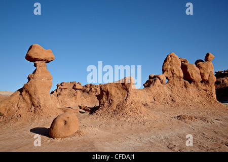 Kobolde (Hoodoos), Goblin Valley State Park, Utah, Vereinigte Staaten von Amerika, Stockfoto