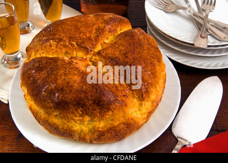 Pinza Kuchen, ein italienisches Gericht für Ostersonntag, Triest, Friaul-Julisch Venetien, Italien, Europa Stockfoto