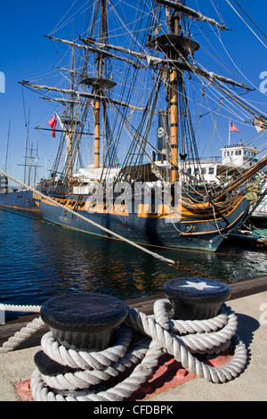 HMS Surprise im Maritime Museum, Embarcadero, San Diego, California, Vereinigte Staaten von Amerika, Stockfoto