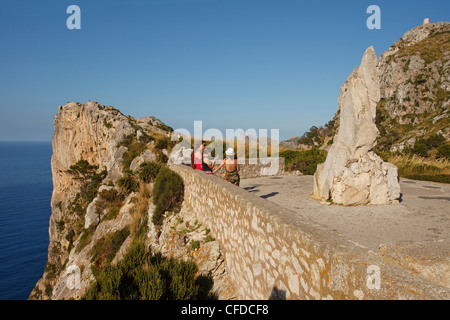 Aussichtspunkt Mirador d es Colomer, Mirador de Mal Pas, Cap de Formentor, Cap Formentor, Mallorca, Balearen, Spanien, Europa Stockfoto