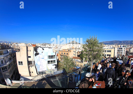 Europa-Griechenland-Athen ein Luftbild von Monastiraki und Lykavittos von A für Athen Dachgeschoss bar Stockfoto