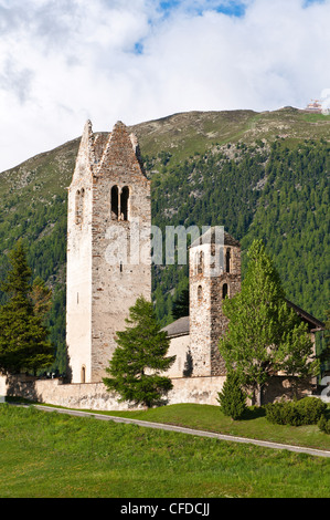 Kirche San Gian Kirche, Celerina, Schweiz, Europa Stockfoto