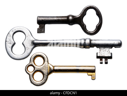 Verschiedene antike Schlüssel Stockfoto