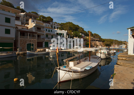 Fischereihafen, Boote, Cala Figuera, in der Nähe von Santanyi, Mallorca, Balearen, Spanien, Europa Stockfoto