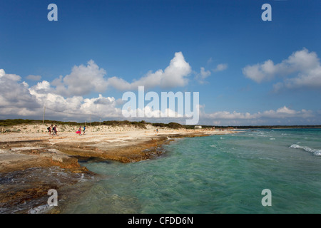 Es Trenc, Playa, Strand, in der Nähe von Colonia de Sant Jordi, Mallorca, Balearen, Spanien, Europa Stockfoto