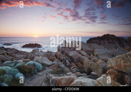 Kanal-Felsen bei Sonnenuntergang, Leeuwin Naturaliste Nationalpark, Yallingup, Margaret River, Western Australia, Australien, Pazifik Stockfoto