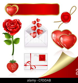Sammlung von Design-Elemente am Valentinstag Stockfoto