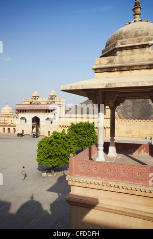 Hof in Amber Fort in Jaipur, Rajasthan, Indien, Asien Stockfoto