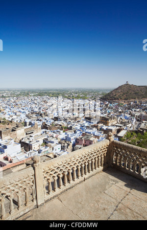 Blick auf Bundi aus Bundi Palast, Bundi, Rajasthan, Indien, Asien Stockfoto