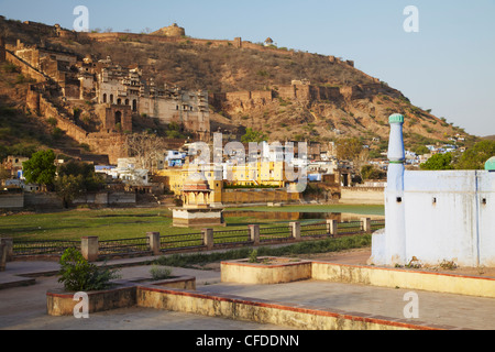 Bundi Palast und Taragarh (Sterne Fort), Bundi, Rajasthan, Indien, Asien Stockfoto