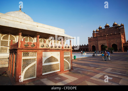 Grab von Scheich Salim Chishti in Jama Masjid, Fatehpur Sikri, UNESCO-Weltkulturerbe, Uttar Pradesh, Indien, Asien Stockfoto