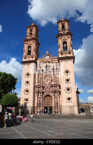 Kirche Santa Prisca, Plaza Borda, Taxco, Bundesstaat Guerrero, Mexiko, Stockfoto