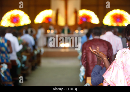 Katholische Messe in Lome, Togo, West Afrika, Afrika Stockfoto