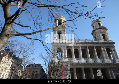 St. Sulpice Kirche, Paris, Frankreich, Europa Stockfoto