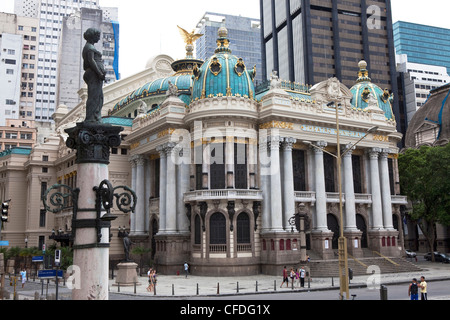 Teatro Municipal, kommunale Theater an das Stadttheater Platz in der Innenstadt von Rio De Janeiro, Bundesstaat Rio De Janeiro, Brasilien, Süd Stockfoto