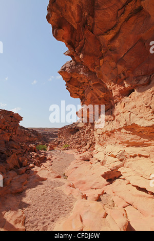 Erosion hilft Form atemberaubende Formationen in die roten Felsen der Coloured Canyon, Sinai South, Ägypten, Nordafrika, Afrika Stockfoto