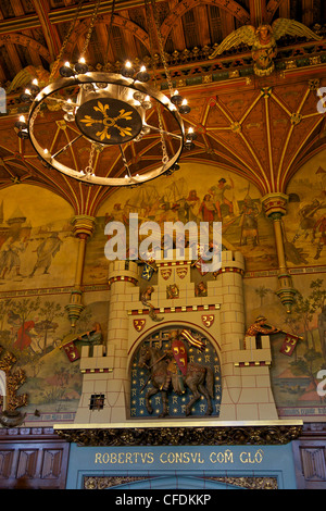 Bankett-Saal, Innere des Cardiff Castle, South Glamorgan, Wales, Vereinigtes Königreich, Europa Stockfoto