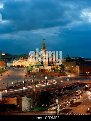 Blick vom Kempinski Hotel Moskva, Basilius Kathedrale, Roter Platz und Kreml, Moskau, Russland, Europa Stockfoto