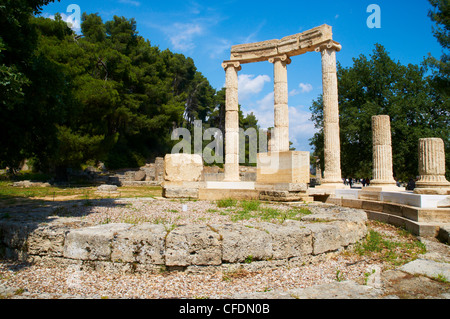 Exedra des Herodes Atticus, archäologische Stätte, Olympia, UNESCO World Heritage Site, Griechenland, Europa Stockfoto