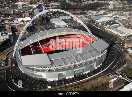 Luftaufnahme des Wembley-Stadion, London Stockfoto