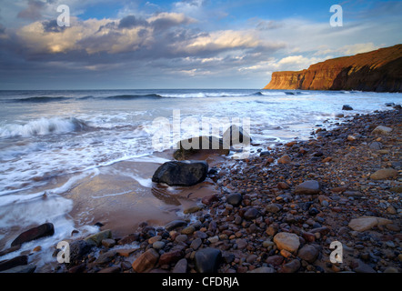 Dramatische Wetter auf ein, abends Saltburn, North Yorkshire, Yorkshire, England, Vereinigtes Königreich, Europa Stockfoto