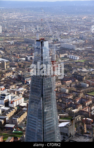 Luftaufnahme des oberen Teils der Shard, London Stockfoto