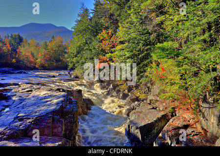 Felsenschlucht, Swift River, Kancamagus Highway, White Mountains, New Hampshire, Vereinigte Staaten von Amerika Stockfoto