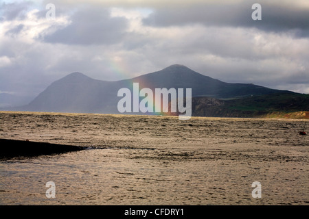 Regenbogen Yr eIFL.NET von Porth Dinllaen Nefyn Lleyn Halbinsel Gwynedd Wales Stockfoto