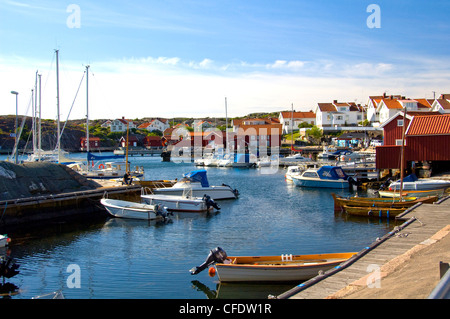 Hafen, Halleviksstrand, Stocken, Insel Orust, West Gotaland, Schweden, Skandinavien, Europa Stockfoto