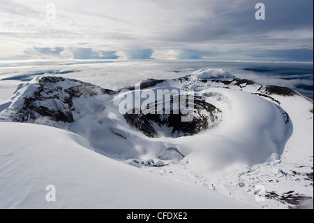 Gipfelkrater, Volcan Cotopaxi, 5897m, der höchste aktive Vulkan der Welt, Ecuador, Südamerika Stockfoto