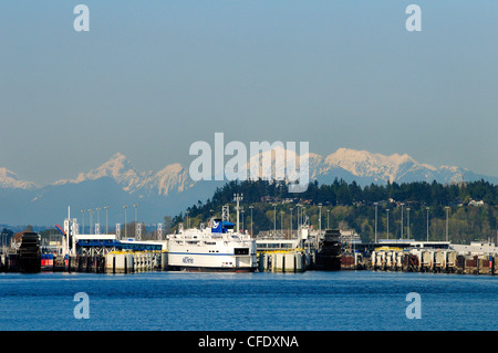 Man viele BC Fähren Liegeplatz Tsawwassen Ferry Stockfoto