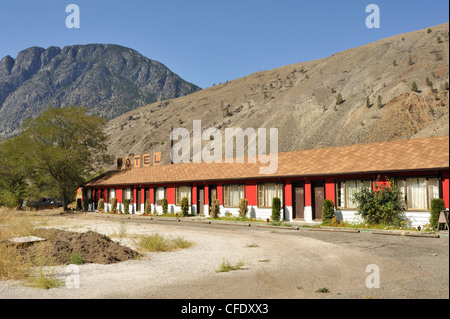 Heruntergekommenen Motel, Spences Bridge, Britisch-Kolumbien, Kanada, Stockfoto