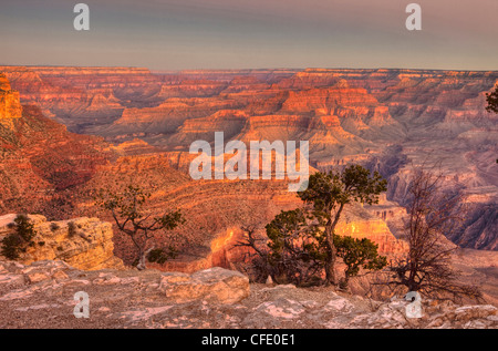 Sunrise, Grand Canyon South Rim, Arizona, USA Stockfoto