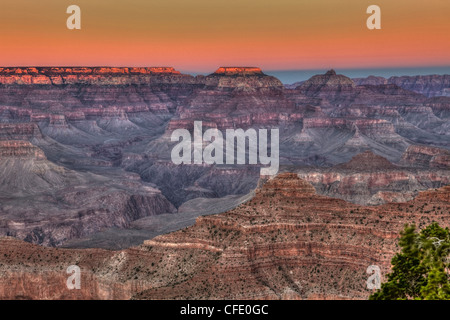 Sonnenuntergang, Grand Canyon, Arizona, USA Stockfoto