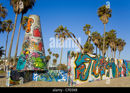 Art Mauern, legale Graffiti am Venice Beach, Los Angeles, California, Vereinigte Staaten von Amerika, Stockfoto