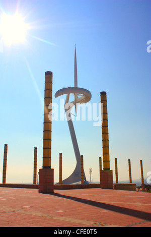 Calatrava Fernmeldeturm des Olympischen Dorfes in Barcelona, Spanien Stockfoto