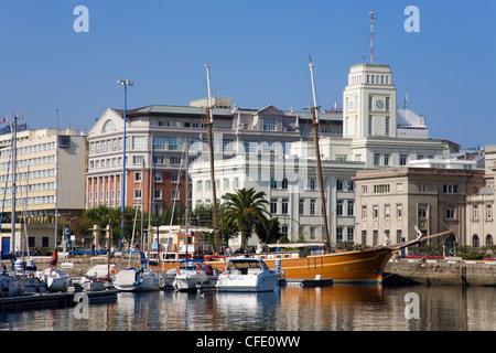 Darsena Marina, La Coruna, Galicien, Spanien, Europa Stockfoto