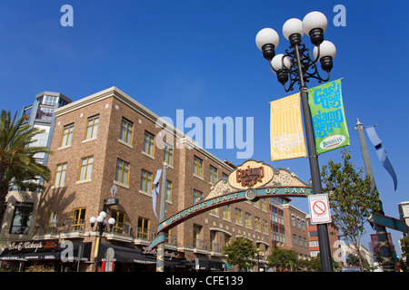 Torbogen in das Gaslamp Quarter, San Diego, California, Vereinigte Staaten von Amerika, Stockfoto