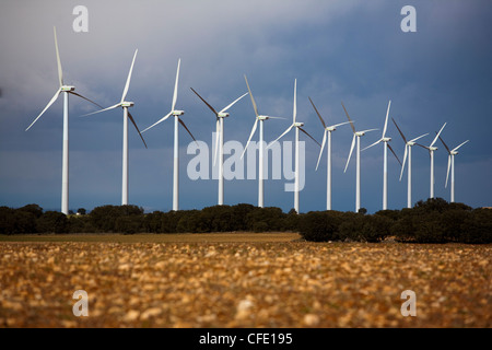 Windkraftanlagen, Albacete, Castilla-La Mancha, Spanien, Europa Stockfoto