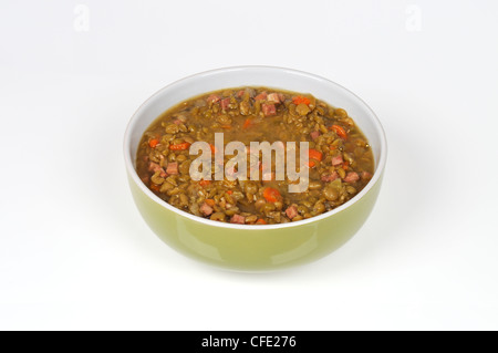 Schüssel mit Split Pea mit Schinken-Suppe Stockfoto