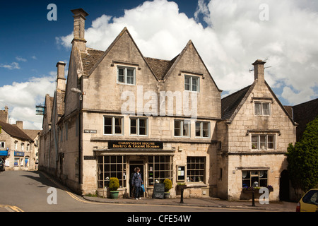 UK, Gloucestershire, Stroud, Painswick, The Cross, Cardynham House, Bistro und Gästehaus im späten 15. Jahrhundert Kaufmannshaus Stockfoto